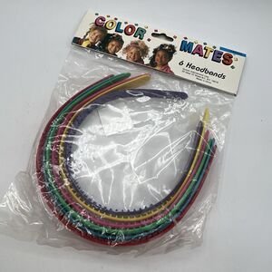 Pack 6 Vintage NOS Color Mates Headbands Hair Bands 80s 90s Props Costumes